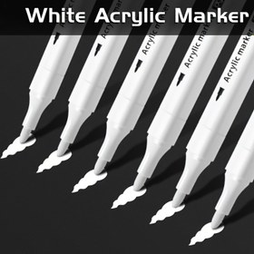 Resim 6/12 adet Kalıcı Beyaz Kalem Akrilik Marker - Siyah Kağıt, Vurgu, Kumaş, Lastik, Metal, Ahşap, Tuval, Cam, Plastik, Taş, Seramik, Metalik için Profesyonel Sanat Malzemeleri - Yetişkinler, Sanatçılar ve Başlangıçlar için Mükemmel - Çizim ve El Sanatları için 