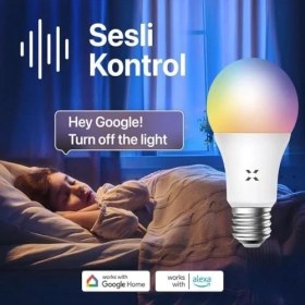 Resim Smart Akıllı Wi-Fi LED Akıllı Rgb Ampul Mobil Uygulama Denetimli ve Alexa Uyumlu Çok Renkli Lamba (1 Adet) X7021 