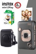 Resim Fujifilm Instax Mini LiPlay Hybrid Elegant Black Fotoğraf Makinesi Çantalı ve 20'li Filmli Hediye Seti 1 