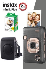 Resim Fujifilm Instax Mini LiPlay Hybrid Elegant Black Fotoğraf Makinesi Çantalı ve 20'li Filmli Hediye Seti 1 