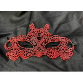 Resim Kırmızı Dantel Masquerade Maskesi Çift Taraflı 10 No 