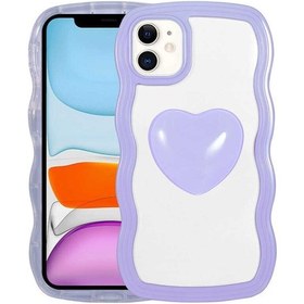 Resim İphone 11 Uyumlu Renkli Kalp Figürlü Zore Ponçik Kılıf-mor Mor 