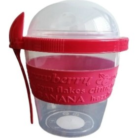Resim Titiz Take'n Go Kapaklı Kaşıklı Hazırla ve Çık Meyveli Yoğurt Kabı 500 ml 