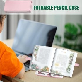 Resim Taşınabilir Tablet Standı,üstü Telefon Tutucu Standı - Çok Fonksiyonlu Kitap Tutucusu - Katlanabilir Cep Telefonu Tutacağı, Yemek Kitabı, Ders Kitabı, Tarif için Telefon Desteği 