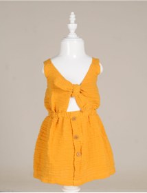 Resim BBX EXCLUSIVE Kız Bebek Hardal Bürümcük Muslin Elbise 