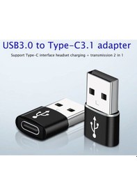 Resim Usb 3.0 Erkek To Type C 3.1 Dişi Çevirici Adaptör 