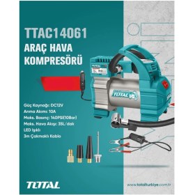 Resim Tekno Trust Araç Hava Kompresörü LED Işıklı Çakmaklı Kablo Nms Hırdavat TTAC14061 150-200 18 W 1-1,5 2 Yıl 
