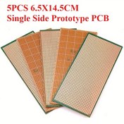 Resim 5 Adet 6.5x14.5cm Tek Taraflı PCB Prototip Kartı, Arduino için Evrensel DIY Deney Matrisi Devre Kartları, Sarı Lehimlenmemiş 2.54mm PCB, Robot ve Elektronik Projeler için Tek Taraflı Bakır Kaplama, Arduino Uyumlu, Izgara Desenli Kart, Yeni Durumda, Kompakt ve Dayanıklı Pcb, Protoboard, Arduino Kullanıcılar İçin 