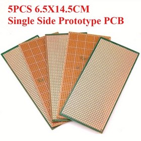 Resim 5 Adet 6.5x14.5cm Tek Taraflı PCB Prototip Kartı, Arduino için Evrensel DIY Deney Matrisi Devre Kartları, Sarı Lehimlenmemiş 2.54mm PCB, Robot ve Elektronik Projeler için Tek Taraflı Bakır Kaplama, Arduino Uyumlu, Izgara Desenli Kart, Yeni Durumda, Kompakt ve Dayanıklı Pcb, Protoboard, Arduino Kullanıcılar İçin 