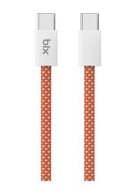 Resim Bix T4cc 65w Type-c To Type-c Örgülü Manyetik Tasarım Hızlı Şarj Ve Data Kablosu 1 Metre Turuncu 
