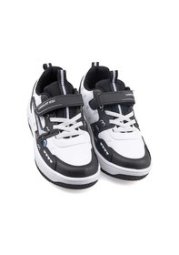 Resim Lambırlent Cırtlı Bağcıklı Unisex Erkek Kız Çocuk Spor Ayakkabı Sneakers 033 Siyah Beyaz 