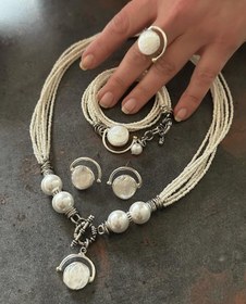 Resim 925 Ayar Gümüş İnci Set 
