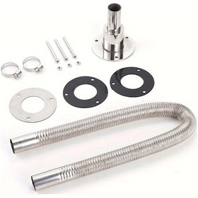 Resim Cloudstore Sku B 24mm Evrensel Paslanmaz Çelik Marine Egzoz Parçaları Seti 