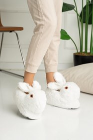 Resim Mrt Shoes Peluş Unisex Tavşanlı Panduf Ev Ayakkabısı 