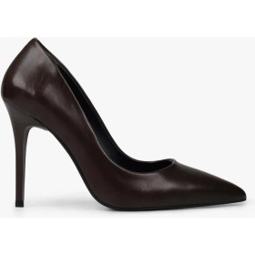 Resim Shoeberry Kadın Deyna Kahve Cilt Stiletto 