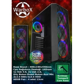 Resim Warbox Wolf 24" 180hz Monitör Xeon X5650 16GB Ram 256GB SSD 250GB HDD R7 240-4GB E.kartı Gaming Takım Bilgisayar 