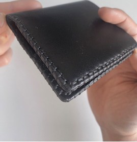 Resim %100 Hakiki Deri Cüzdan Ve Anahtarlık Seti , El Yapımı Cüzdan-kartlık, Retro Tasarım - Erkek Hediye Siyah 