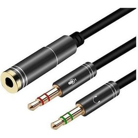 Resim Kulaklık Mikrofon Ayırıcı Aparat 3.5 MM Headphone Mic Audio 