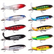 Resim 10 Adet Whopper Yüzen Plopper Yemleri - Pervane Kuyruklu, Kalem Şekilli, 35g, 14.0cm - Levrek, Kedi Balığı, Turna, Sazan Kolayca Yakalayın, Çeşitli Renkler, Üst Su Balıkçılık Yemleri 