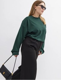 Resim Edelveystex Büyük Beden, Uzun Kollu, Oversize Uzun Kollu Kazak 262135903 Zümrüt 