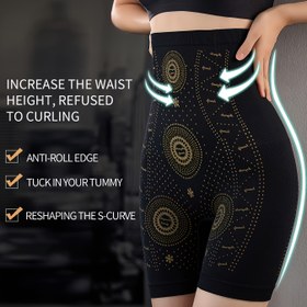 Resim Kadınlar için Yüksek Bel Karın Kontrolü Şekillendirici Şortlar - Dikişsiz, Kaymayan Kenar Tasarımı, Bel Yüksekliğini Artırır, Naylon/Spandex Karışımı, Elde Yıkanabilir, Altın Vurgulu Baskılı, Bel İnceltici Şortlar|Karın Kontrolü İç Çamaşırı|Spandex Kumaş, Yüksek Bel Şortlar 
