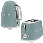 Resim Smeg KLF03EGMEU 50's Style Special Edition Mat Zümrüt Yeşil Kettle ve TSF01EGMEU 1x2 Ekmek Kızartma Makinesi Seti 