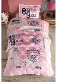 Resim Clasy Ranforce Tek Kişilik Yatak Örtüsü Seti Denim V1 Pembe 