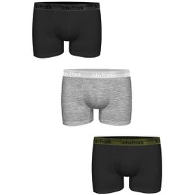 Resim John Frank Premium 3'lü Erkek Boxer Jf3bpb02 Çok Renkli 