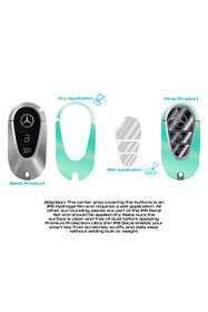 Resim Ipg Mercedes C E S GLC CLE EQE EQS SL Smart Key Koruyucu -Sticker Seti (Kılıf Değildir) (Turkuaz) 
