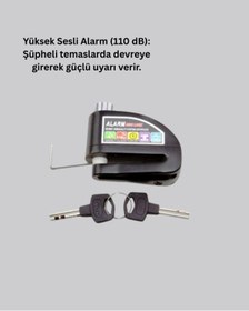 Resim Epilons Su Geçirmez Alarm Disk Kilidi Motosiklet Scooter Bisiklet Güvenlik 