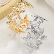 Resim 1/2 Çift Bohem Tarzı Abartılı Metal Yıldız Balığı Açık Bileklikler, Moda ve Kişiselleştirilmiş Bileklik Takı Erkekler ve Kadınlar için, Bahar ve Yazda Günlük Tatil Partileri ve Rahat Giyim için Uygun 