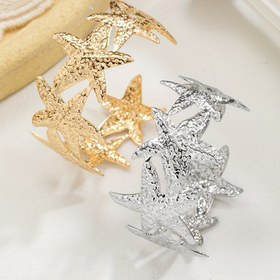 Resim 1/2 Çift Bohem Tarzı Abartılı Metal Yıldız Balığı Açık Bileklikler, Moda ve Kişiselleştirilmiş Bileklik Takı Erkekler ve Kadınlar için, Bahar ve Yazda Günlük Tatil Partileri ve Rahat Giyim için Uygun 