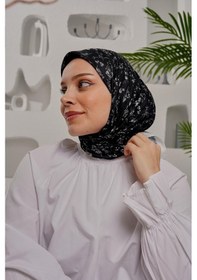 Resim Afvente Çiçek Desen Beyaz Soft Pamuk Eşarp 