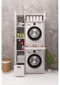 Resim Mdf Çamarış Makinesi Ve Kurutma Makinesi Dolabı Çekmeceli Beyaz 