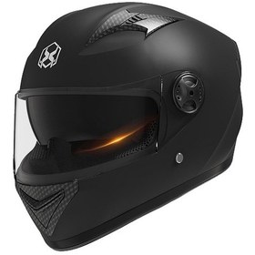 Resim Symbee Motor Güvenlik Kaskı, 4 Mevsim Uygun, Isı Sağlar, Tam Kasa, Siyah Mat, Hd Antiparazit, Çift Camlı Siyah 