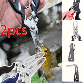 Resim 2 Adet Paslanmaz Çelik Balıkçı Pensesi - Çok Fonksiyonlu Kilit Mekanizmalı, Hızlı Kanca Sökme & Kaydırmaz Tutuş - Av ve Balıkçılık Aksesuarları, Dayanıklı Kesme ve Kança Alma Aracı, Metalik Yüzey, Korozyona Dirençli, Kompakt Tasarım, Sağlam Yapı, Açık Hava Sporcuları İçin 