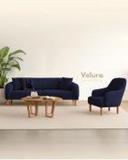Resim Velura Home & Living Lara Koltuk Takımı & Oturma Grubu - Lacivert (3+1) 