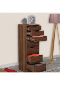 Resim Pasific Home Flow Çekmeceli Şifonyer Meşe 7 Çekmeceli 