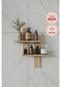 Resim Lavanta %100 Mdf Duvar Rafı Lefkas Meşe 