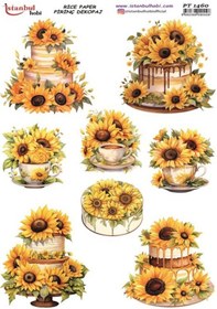 Resim Pirinç Dekopaj Kağıdı 30x42cm Pt-1460 Ayçiçeği 