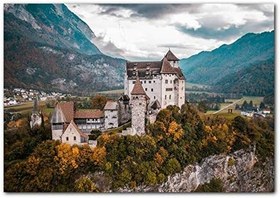 Resim Ahşap Tablo Liechtenstein Gutenberg Kalesi 