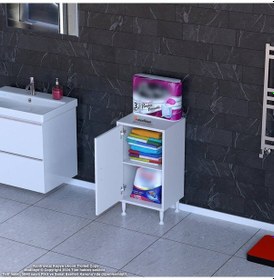 Resim Modilayn Söke Küçük Alanlar İçin Mükemmel 40 X 75 X 32,5 Cm Lik 1 Kapaklı 2 Göz Raflı, Dar Banyolarda Bile Size Ekstra Depolama Alanı Sağlar. Beyaz 