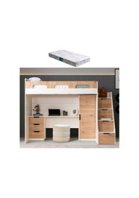 Resim Ranza, Münih Ranza Masa Dolap - Ceviz - 1 Adet Comfort Yatak 90 x 200 