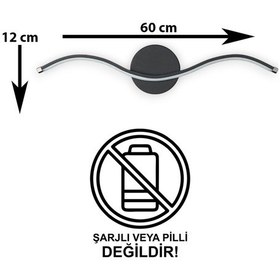 Resim Wave Aplik Siyah Modern Tasarım - Hol - Banyo - Mutfak - Salon - Yatak Odası Gün Işığı Led Aplik Siyah 