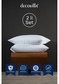 Resim Micro Fermuarlı Yastık Alezi Sıvı Geçirmez 2 Li Set Yastık Koruyucu 50x70 Beyaz 