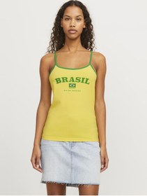 Resim Kadin Gögüs Baskili U Yaka Askili Bluz - Gigi - 12281214 Golden Kiwi 