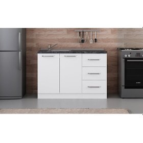Resim Minar 125 Cm Mutfak Dolabı Beyaz 125-B2-Alt Modül Beyaz 