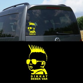 Resim Melek Pazarı 15 X 24 Cm Dikkat Arabada Bebek Var Sticker 