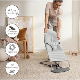 Resim Babybjörn Balance Bliss Ana Kucağı Woven Melange / Light Grey 
