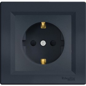 Resim Schneider Asfora Plus Antrasit Topraklı Priz Çocuk Korumalı Çerçe 